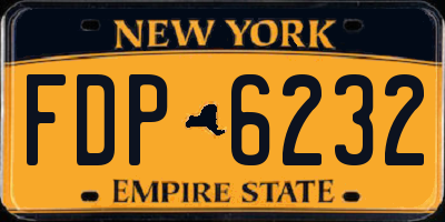 NY license plate FDP6232