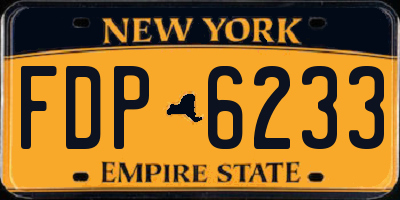 NY license plate FDP6233