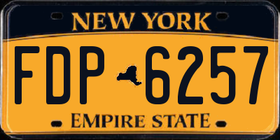 NY license plate FDP6257