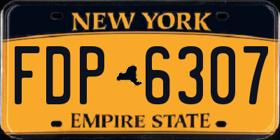 NY license plate FDP6307