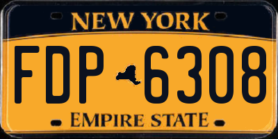 NY license plate FDP6308