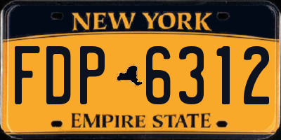 NY license plate FDP6312