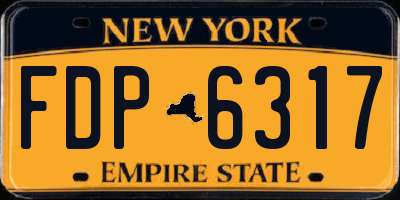 NY license plate FDP6317