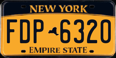 NY license plate FDP6320