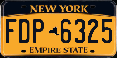 NY license plate FDP6325