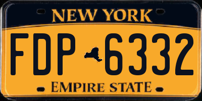 NY license plate FDP6332