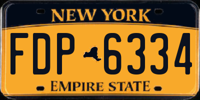 NY license plate FDP6334