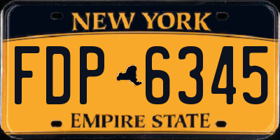 NY license plate FDP6345