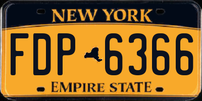 NY license plate FDP6366