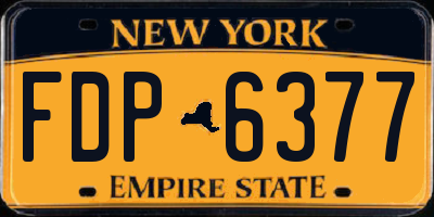 NY license plate FDP6377