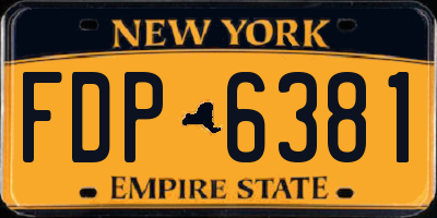 NY license plate FDP6381