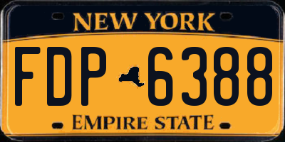 NY license plate FDP6388