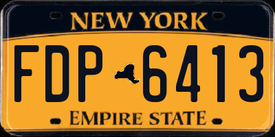NY license plate FDP6413