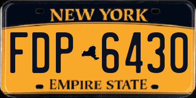 NY license plate FDP6430