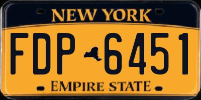 NY license plate FDP6451