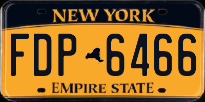 NY license plate FDP6466