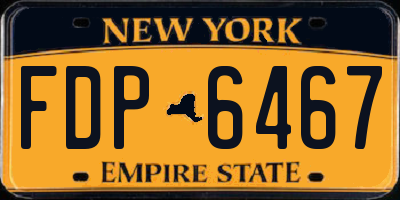 NY license plate FDP6467