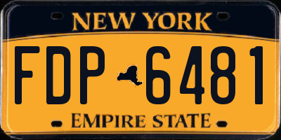 NY license plate FDP6481