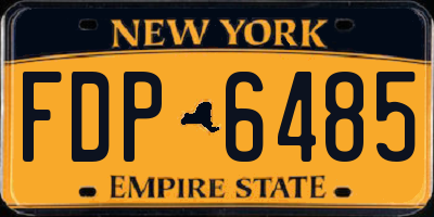 NY license plate FDP6485