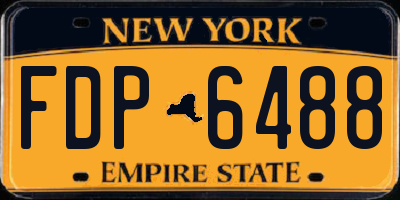 NY license plate FDP6488