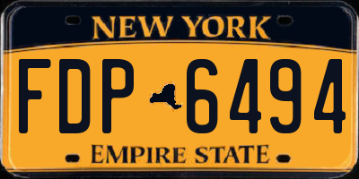 NY license plate FDP6494