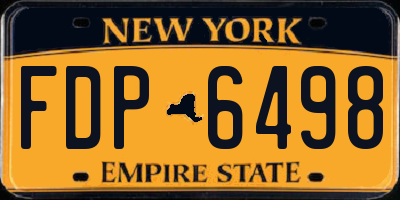 NY license plate FDP6498