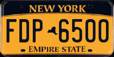 NY license plate FDP6500