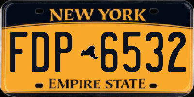 NY license plate FDP6532