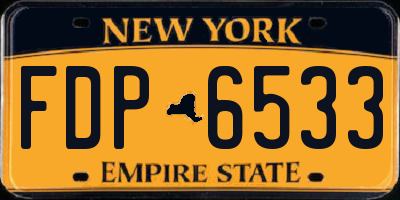 NY license plate FDP6533