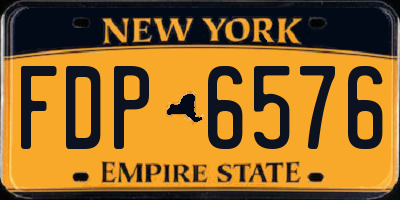 NY license plate FDP6576