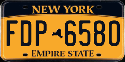NY license plate FDP6580