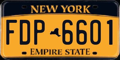 NY license plate FDP6601