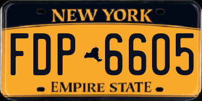 NY license plate FDP6605