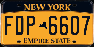 NY license plate FDP6607