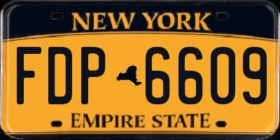 NY license plate FDP6609