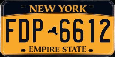 NY license plate FDP6612