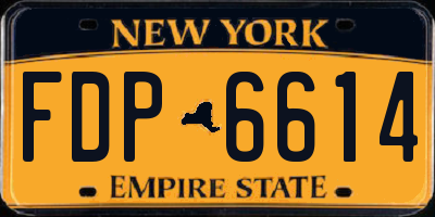 NY license plate FDP6614