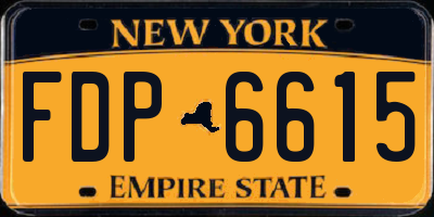 NY license plate FDP6615