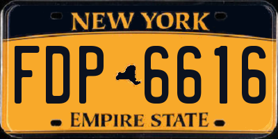 NY license plate FDP6616