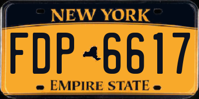 NY license plate FDP6617