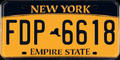 NY license plate FDP6618