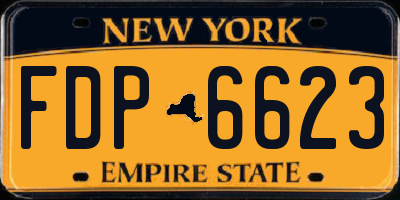 NY license plate FDP6623