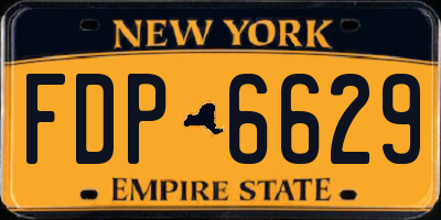 NY license plate FDP6629