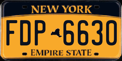 NY license plate FDP6630
