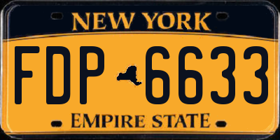 NY license plate FDP6633