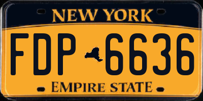 NY license plate FDP6636