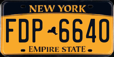 NY license plate FDP6640