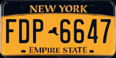 NY license plate FDP6647