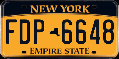 NY license plate FDP6648