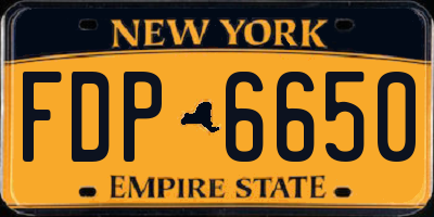 NY license plate FDP6650